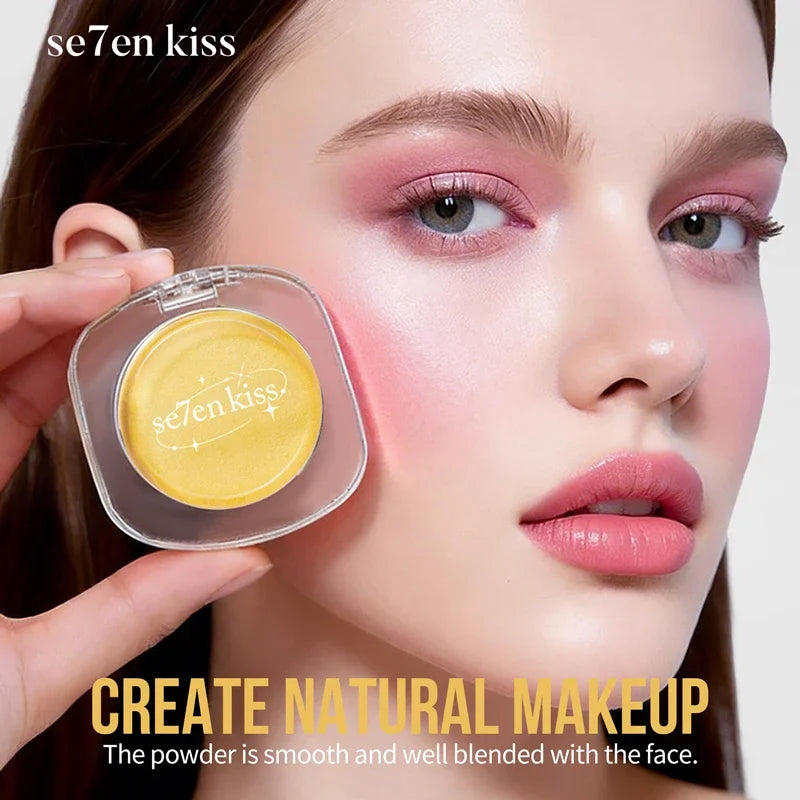 Se7enkiss Gold Color Changing Blush Powder pH Sensitive Shimmer Face Makeup Natural Glow Cheek Cosmetic Trending Now Quake