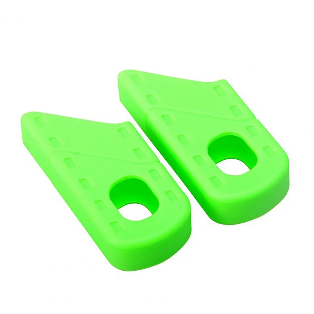 1 Pair Convenient Crank Protector Anti-scratch Portable Crank Protective Case Silicone Elastic Crank Protective Cover Quake Green
