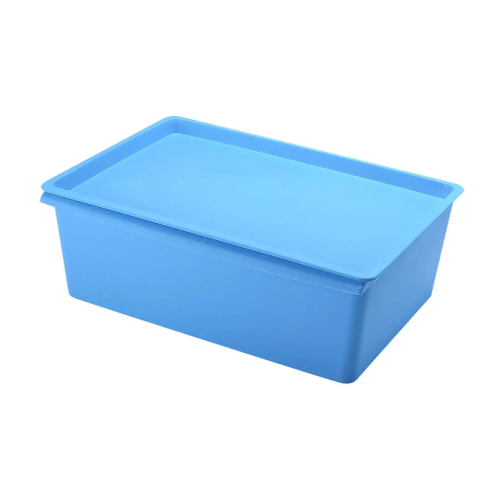 Storage Bin Portable Closet Garage Organizer Box for Kitchen Bathroom Office Quake Blue38x27x14cm