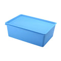 Storage Bin Portable Closet Garage Organizer Box for Kitchen Bathroom Office Quake Blue38x27x14cm