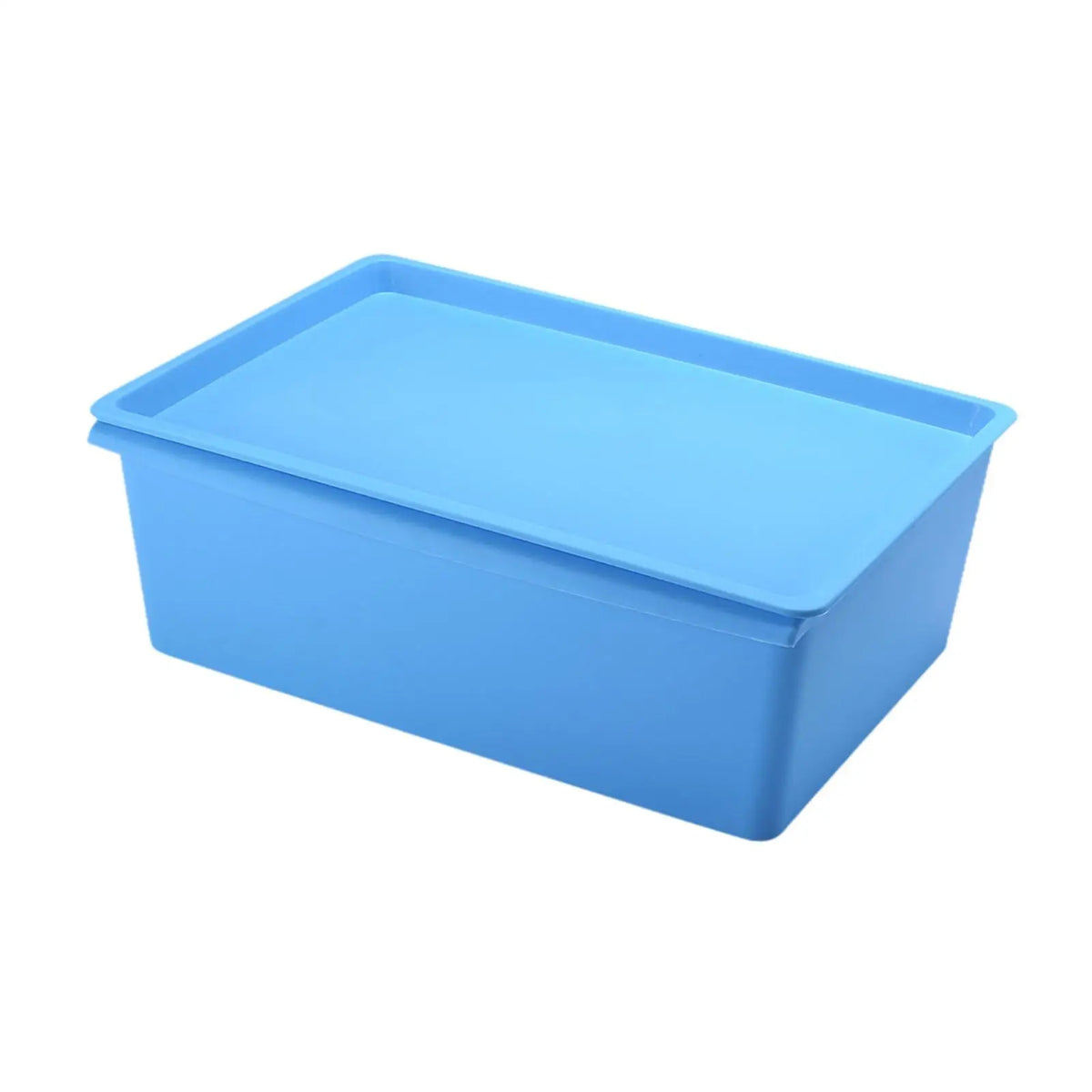 Storage Bin Portable Closet Garage Organizer Box for Kitchen Bathroom Office Quake Blue38x27x14cm