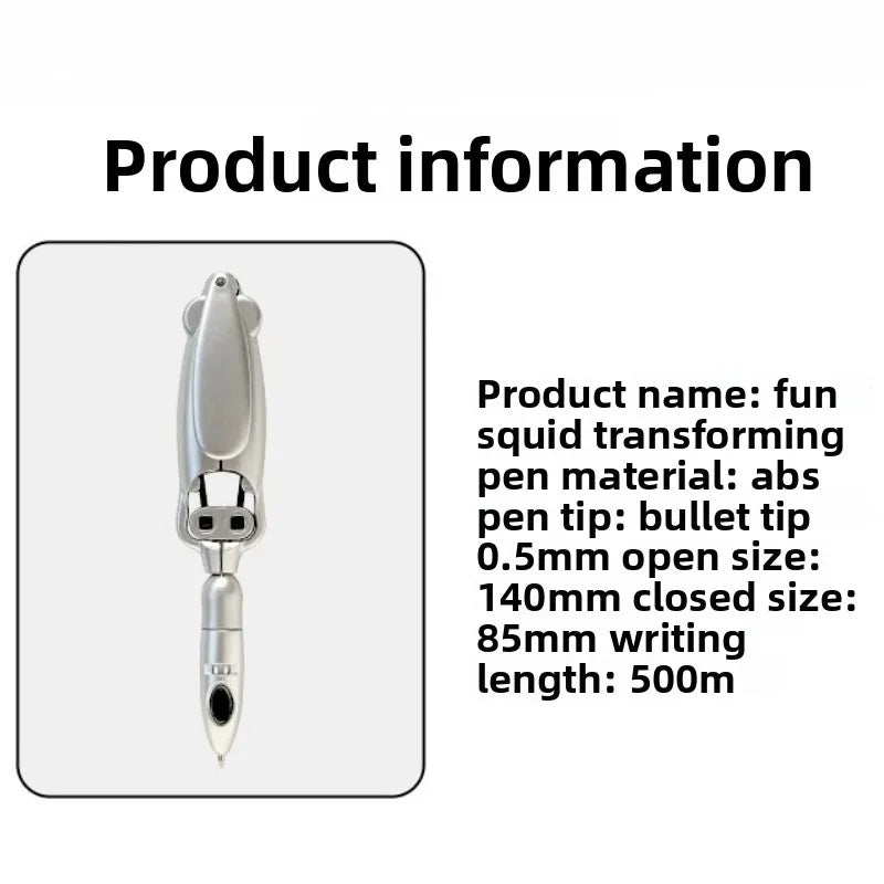 Transforming pen decompression automatic fun stationery squid strange press type ballpoint pen neutral pen Quake