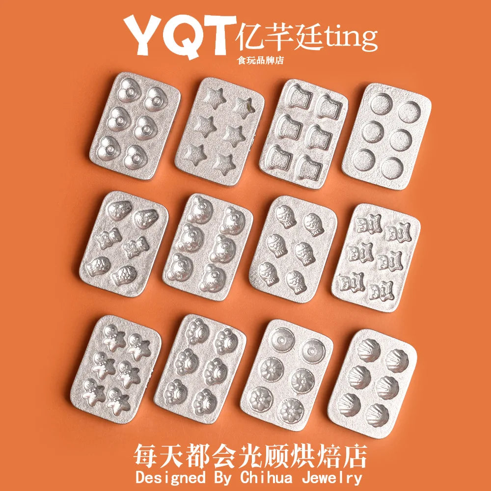 20pcs Resin Mini Kawaii Cookie Baking Tray Flatback Cabochon Miniatures Accessories Scrapbooking Charms DIY Crafts Embellishment Quake