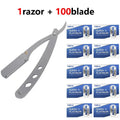 Straight Edge Stainless Steel Barber Razor Men Professional Manual Shaver Shaver Folding Shaving Shave With Blade Quake 1razor 100blade