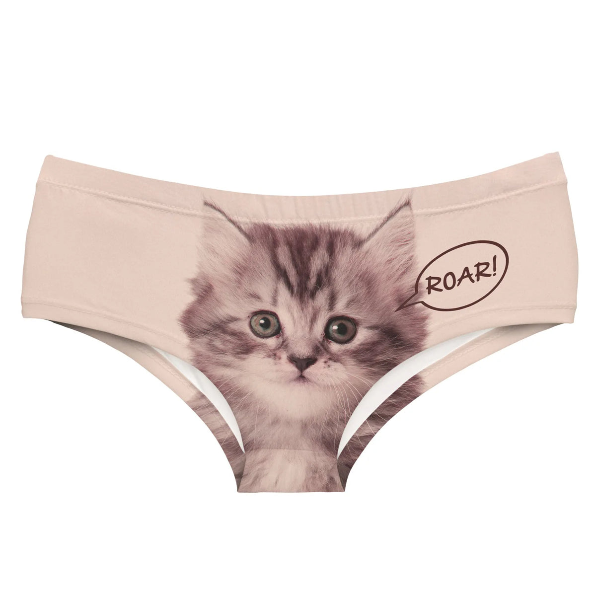 Women Panties 3D Print Seamless Panties Women Underwear ANGEL CAT Cartoon Print Lovely Push Up Briefs Lingerie Thong for Female Quake roar One Size 1pc