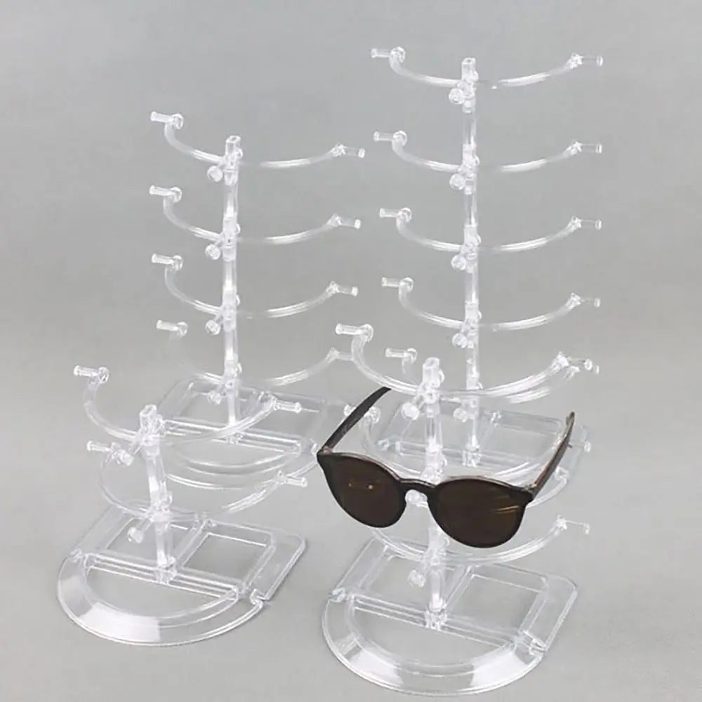 Space Saving Eyeglasses Display Stands Plastic Home Organizer Sunglasses Storage Rack Transparent Multiple Layers Quake