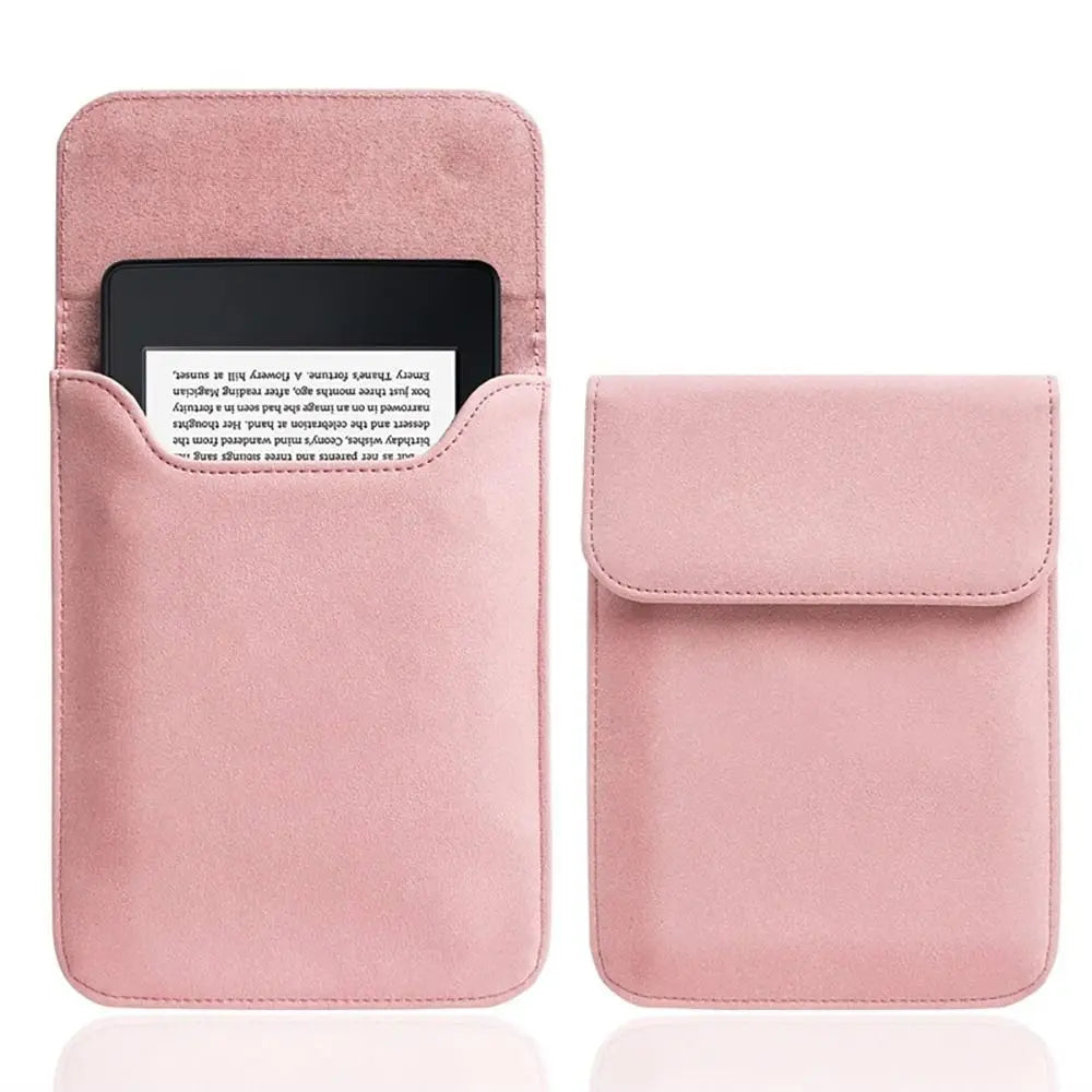 6.8 7 10.2 inch e-Reader Sleeve PU Leather 10/11/12th Generation Storage Bag Anti Scratch for Kindle Paperwhite/Colorsoft/Scribe Quake Pink 7 inch