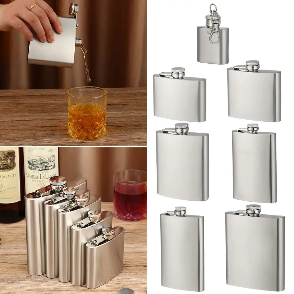 Stainless Steel Hip Flask Portable Liquor Flask Leakproof Drinking Bottle Alcohol Wine Whiskey Holder Drinkware Wedding Party Quake