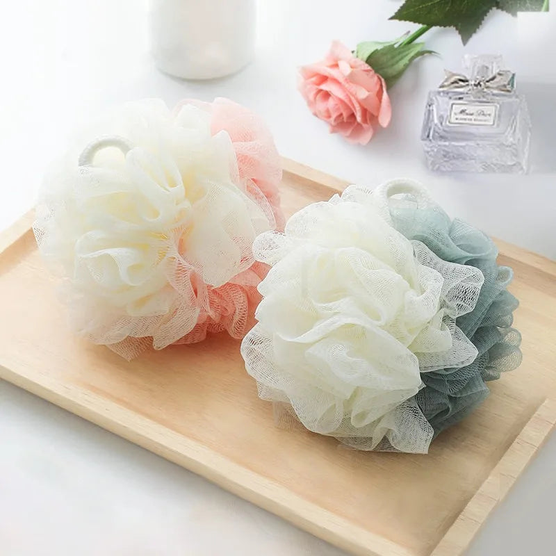 vvocci Bath ball Large Bi-Colour Shower Balls 3 PCS Colourful PE Soft Frosted Bubble Bath Flower (Colour Random) Quake