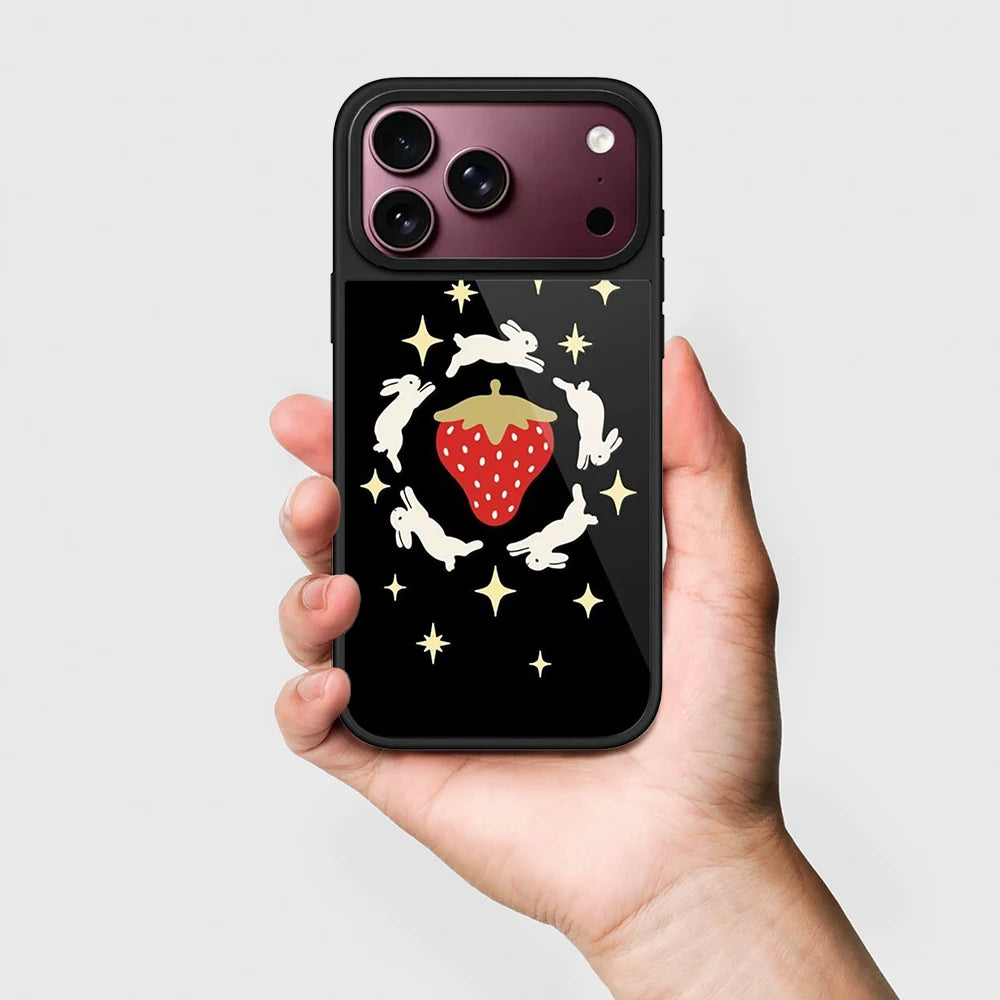 Pink Leopard Cherry Mirror Surface Magnetic Phone Case Cover for IPhone 12 13 14 15 16 17 18 Pro Max Case Quake