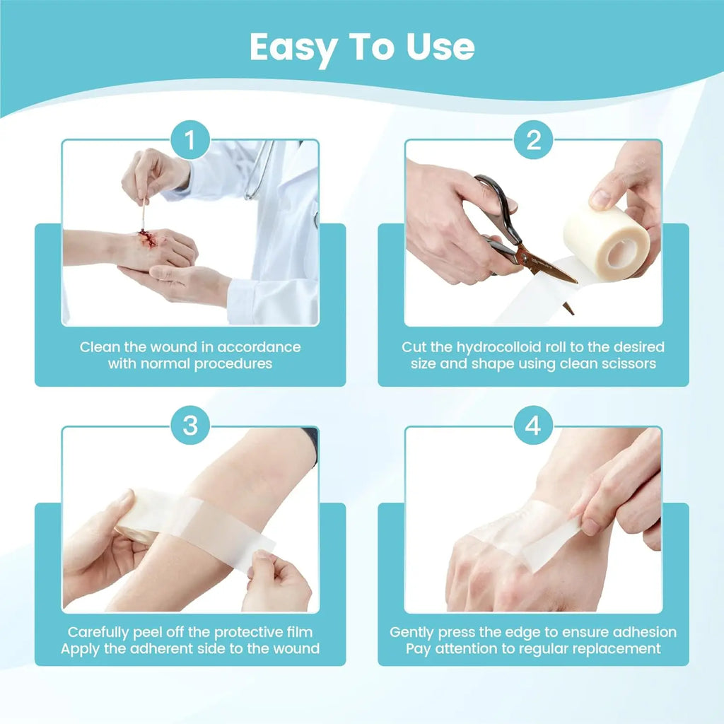 Pimple Patch Artificial Skin Wound Dressing Freely Cuttable Skin-Friendly Adhesive Keep Wound Clean 1 Roll Value Pack. Quake