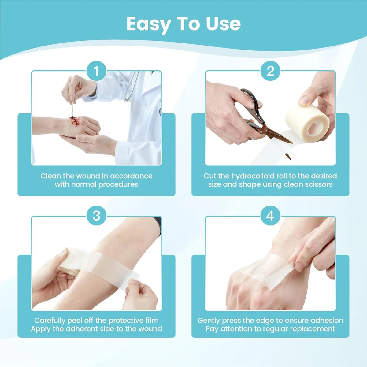Pimple Patch Artificial Skin Wound Dressing Freely Cuttable Skin-Friendly Adhesive Keep Wound Clean 1 Roll Value Pack. Quake