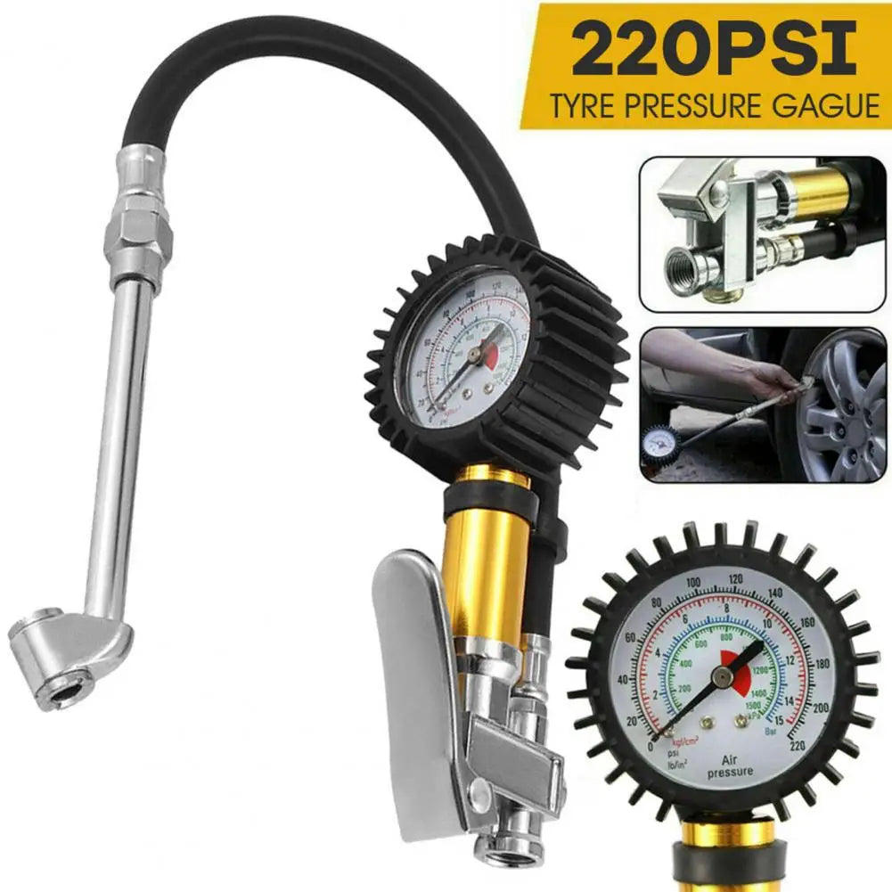 Air Tyre Meter Wear-resistant High Precision Stable 220PSI Tyre Pressure Gauge for Car Quake