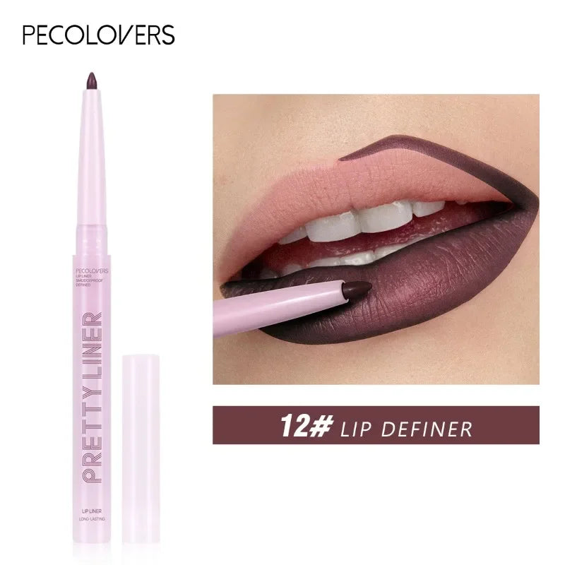 Purple Lip Line Pen Waterproof, Pollution -proof, Durable, Will Not Drop, Lasting Lip Line Pen, Lip Cosmetics Lip Pencil Quake 12