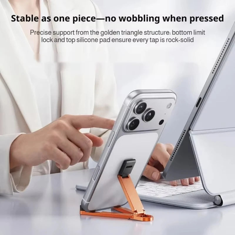 Foldable Keychain Phone Stand Multi-Angle Adjustable Lightweight Universal Phone Holder Triangle Bracket for Travel Quake