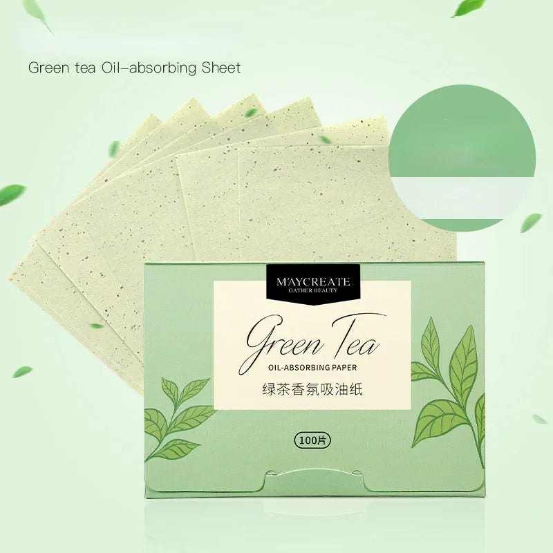 300Sheets Green Tea Facial Oil Blotting Sheet Makeup Paper Absorbent Women Face Control Paper Oil Cleansing Cosmetic Tool Quake No.4 300pcs