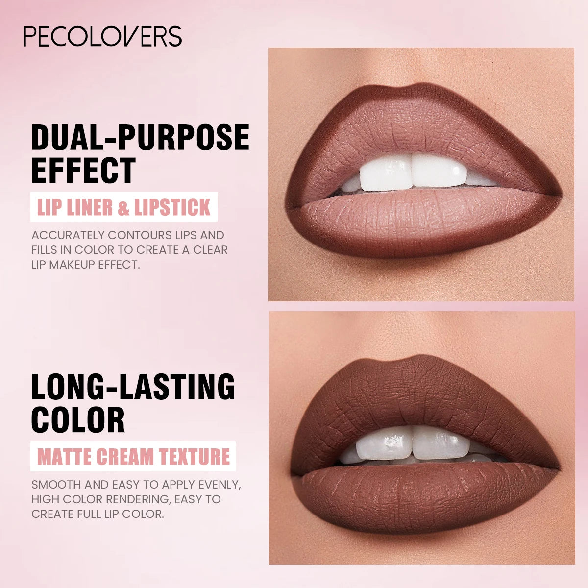 12 Pcs Matte Long-lasting Lipliner Set, Crayon Nib Design Lip Line Lipstick Dual Use, High Color Rendering, Matte Non-stick Quake