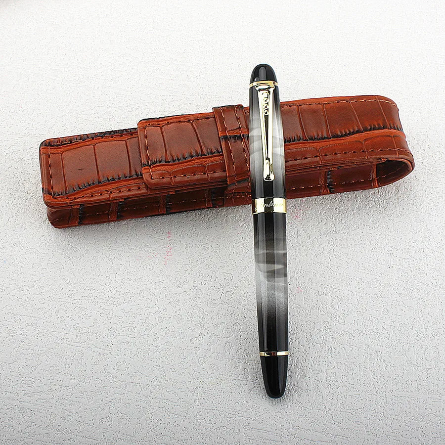 Jinhao 450 Metal Fountain Pen EF/F/M/Bent Nib Golden Trim with Converter Writing Pen PK 20 Quake 450-5 M 0.7MM