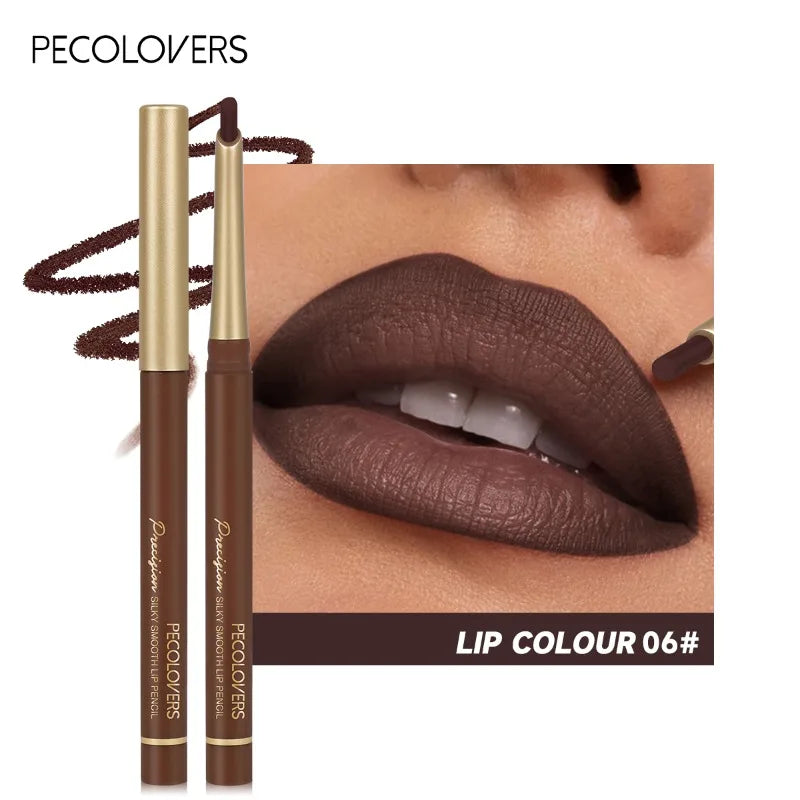 Inclined Tube Brown Tube Lip Liner, Multi-color Lipstick Pen, Depicting Lip Contours, Charming Lips, Lip Cosmetics Quake 06