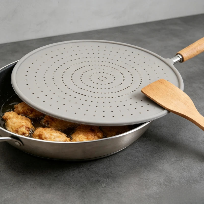 Oil‑Splash Guard Heat‑Resistant Oil Filter Screen Kitchen Anti‑Overflow Pot Cover High Temperature Resistant Cookware Tool Quake