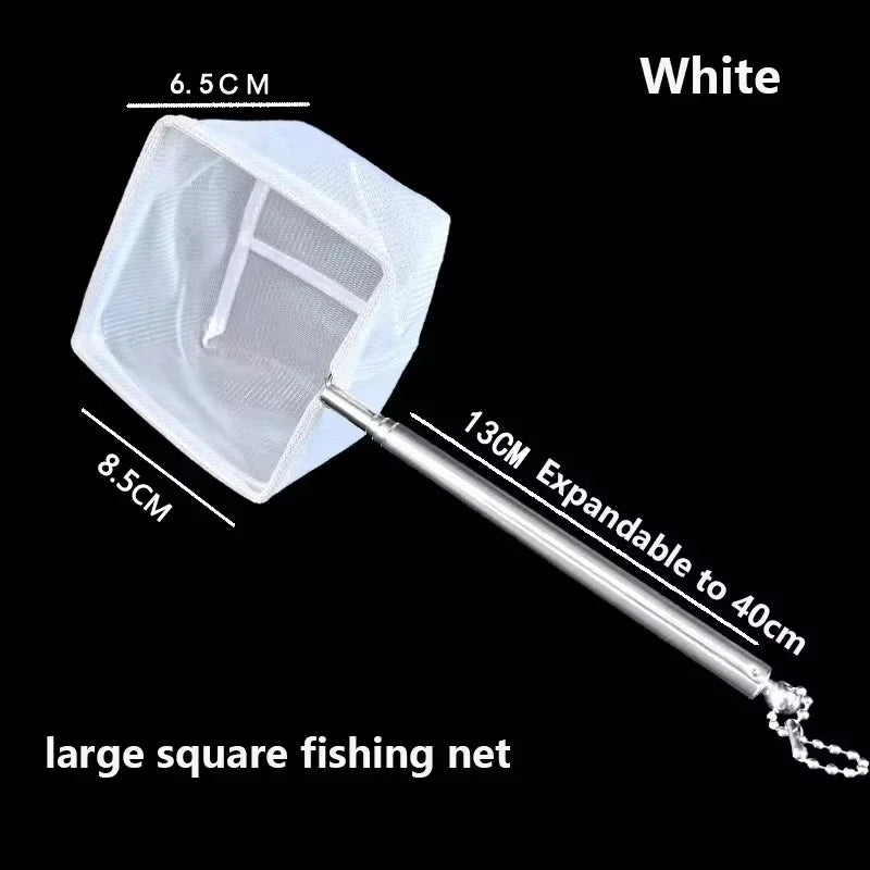Square Fishing Net For Aquarium With Suction Cups, Retractable Fishing Equipment, With Long Handle, For Catching Fish And Shrimp Quake Large Square