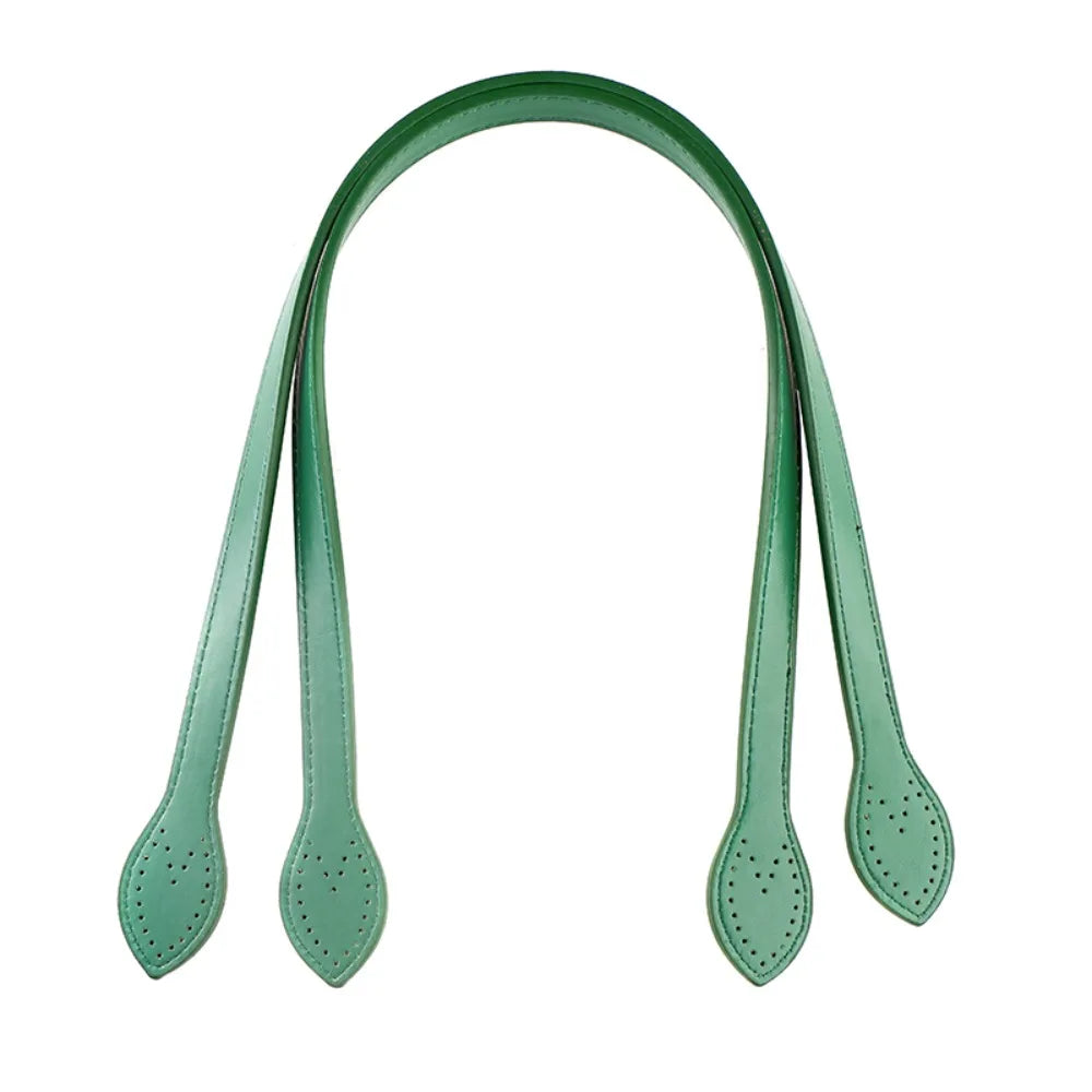 2Pcs Portable PU Leather Shoulder Bag Strap Replacement Core Stitching Bag Belt Detachable Handbag Band Handle Bag Accessories Quake Green