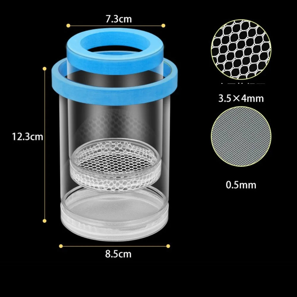 Plastic Mesh Floating Hatching Box Transparent Shrimp Guppy Floating Fish Breeding Isolation Box Detachable Aquarium Breeder Quake Blue Small Set