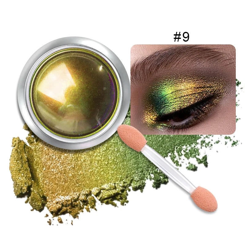 High-Pigmented MultiChrome Eyeshadow Powder MultiChrome Shifting Pigments Duochrome Chameleon Eyeshadow Infinite Chrome Powder Quake 09