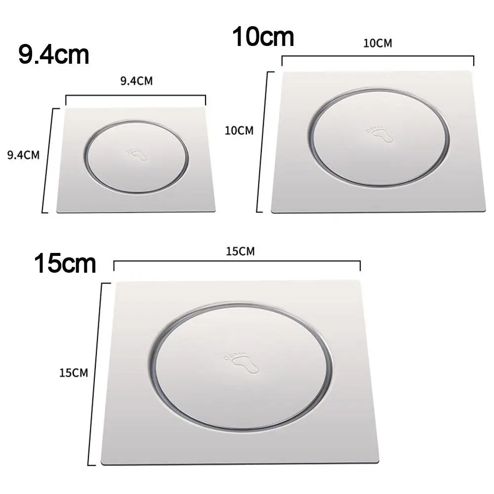 Useful Stainless Steel Press-Type Floor Drain Pedal Type Square Sewer Floor Strainer Anti-odor Pop Up Bounce Drain Filter Quake