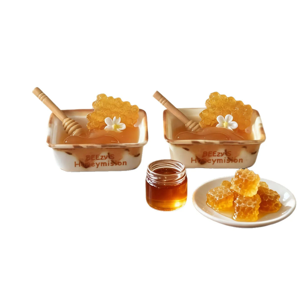 10pcs Sweet 1/6 Miniature Food Osmanthus Honey Box Honey Jar Resin Micro Landscape DIY Fake Food Decor For Dollhouse Accessories Quake