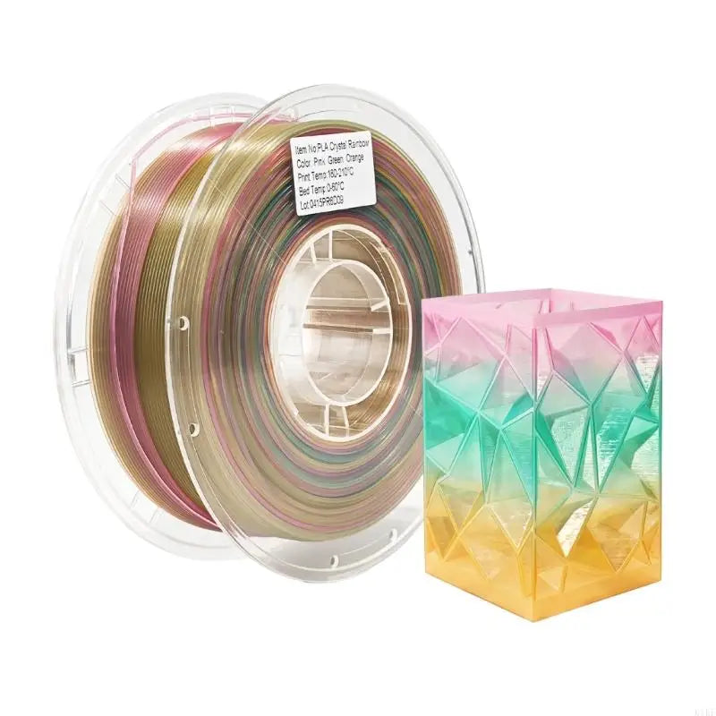 Translucent Printing Filament PLA1.75Mm 1Kg Spool, Crystal-Style Material for Hobby Models and Creative Parts K1KF Quake PinkGreenOrange CN