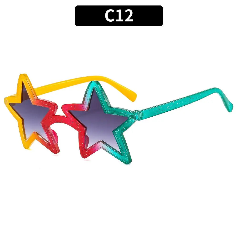 Fashion Unique Pentagram Sunglasses Christmas Party Star Shape Sun Glasses for Women Men Shining Shades Xmas Festival Eyewear Quake C12