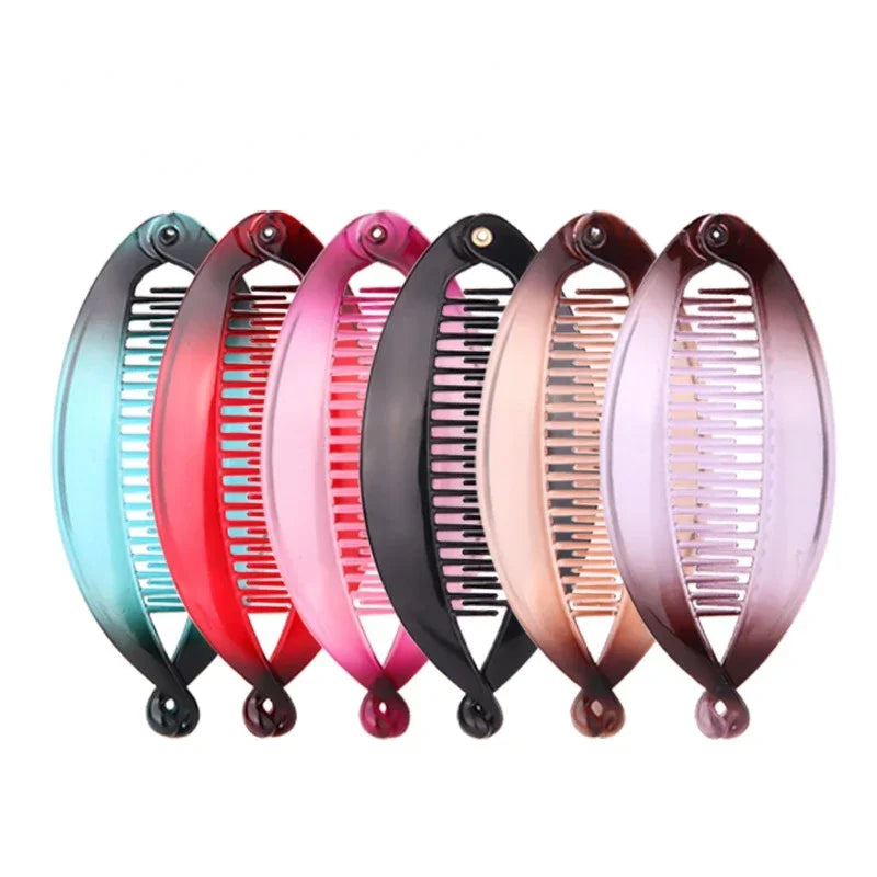 New Fashion Banana Shape Hair Clip Gradient Color Fish Clip Hairpins Hair Accessories for Women Hair Clip Clamp DIY Accessories Quake