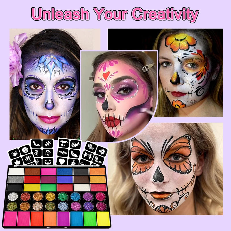 42 Colors Glow Fluorescent Neon Oil Face Body Art Paint UV Glow Oil Painting Halloween Party Fancy Dress Beauty Makeup Cosmetics Quake