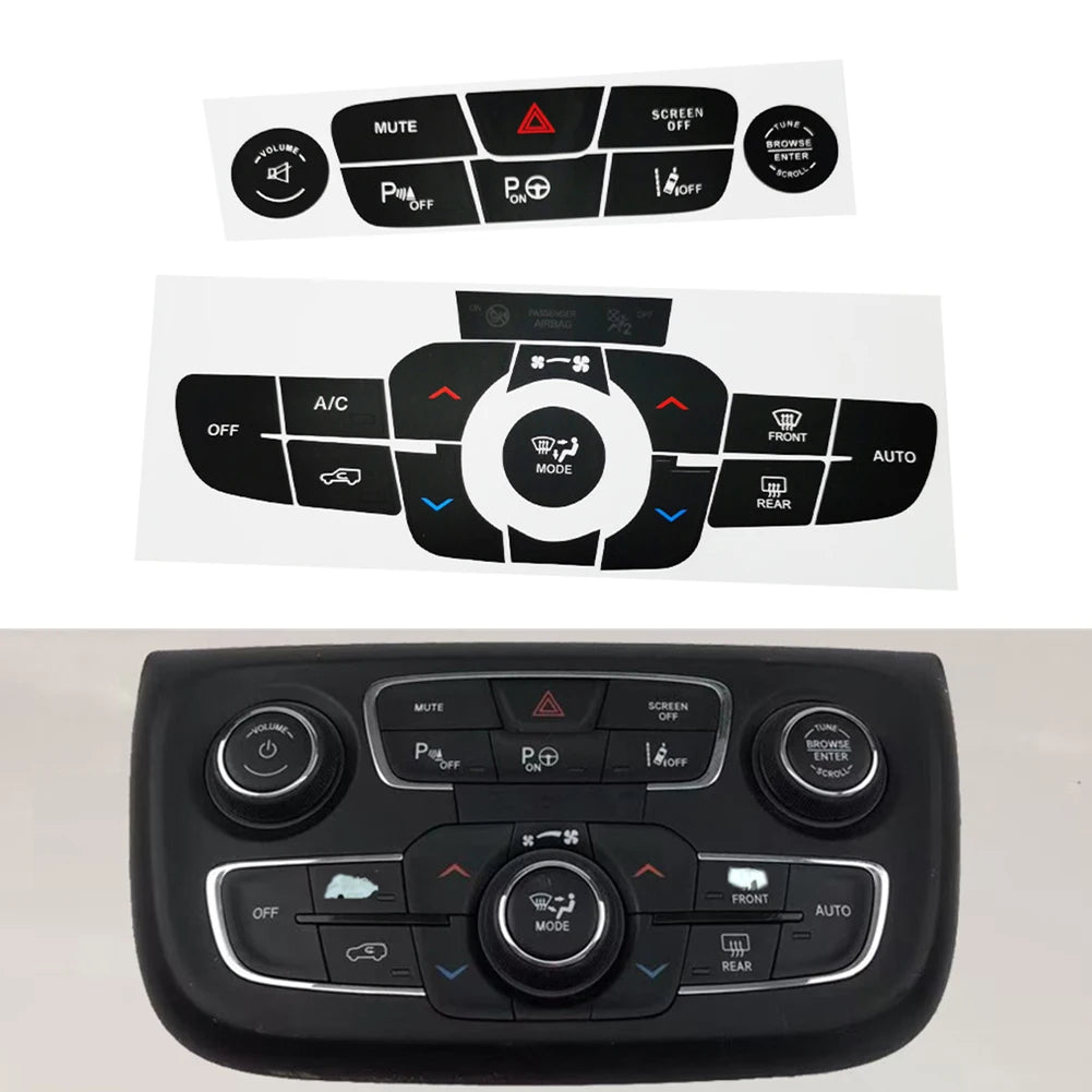 Vinyl Dashboard Button Sticker for AC Reverse Function on For Jeep Compass 2017 2021 Interior Climate Controls Quake