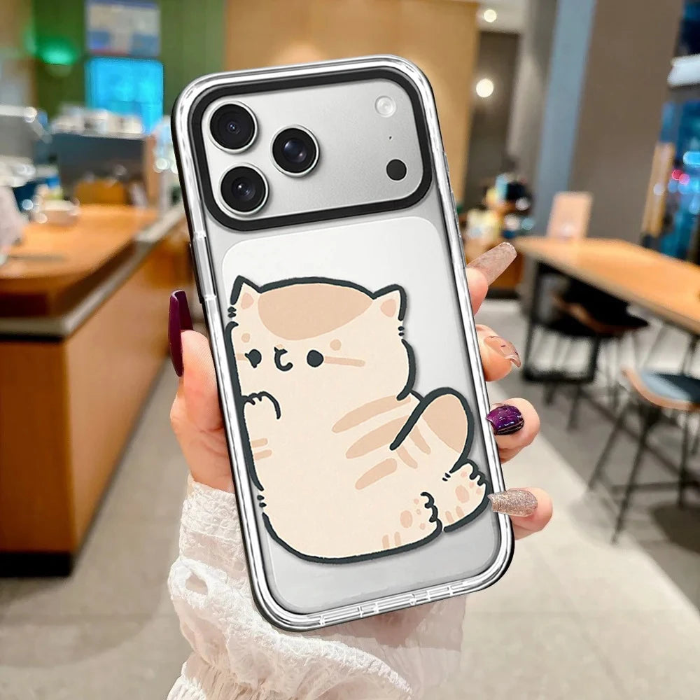 609017 White Border Magnetic Phone Case Cover for IPhone 13 14 15 16 17 18 Pro Max Case Quake