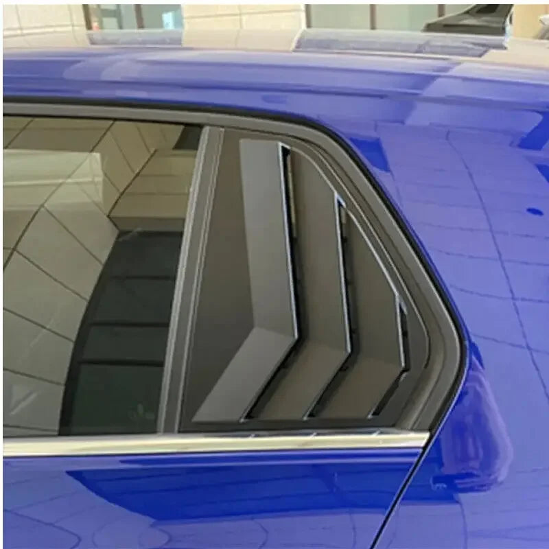 For VW Golf MK8 2020-2023 Car Rear Louver Window Quarter Side Shutter Cover Trim Sticker Vent Scoop ABS Carbon Fiber Black Auto Quake