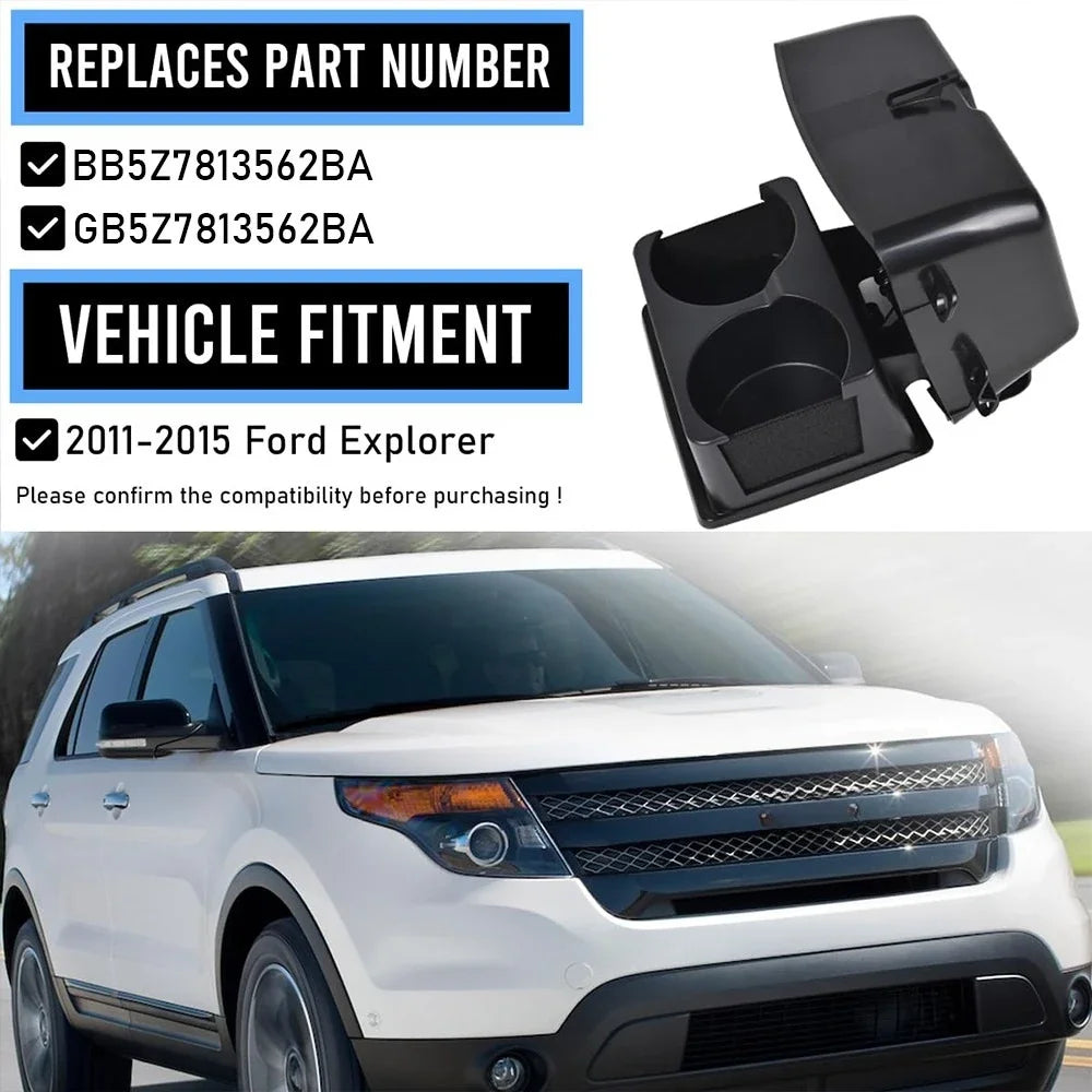 For Ford Explorer 2011-2015 BB5Z7813562BA GB5Z7813562BA Car Black Center Console Interior Replacement Cup Holder Accessories ABS Quake