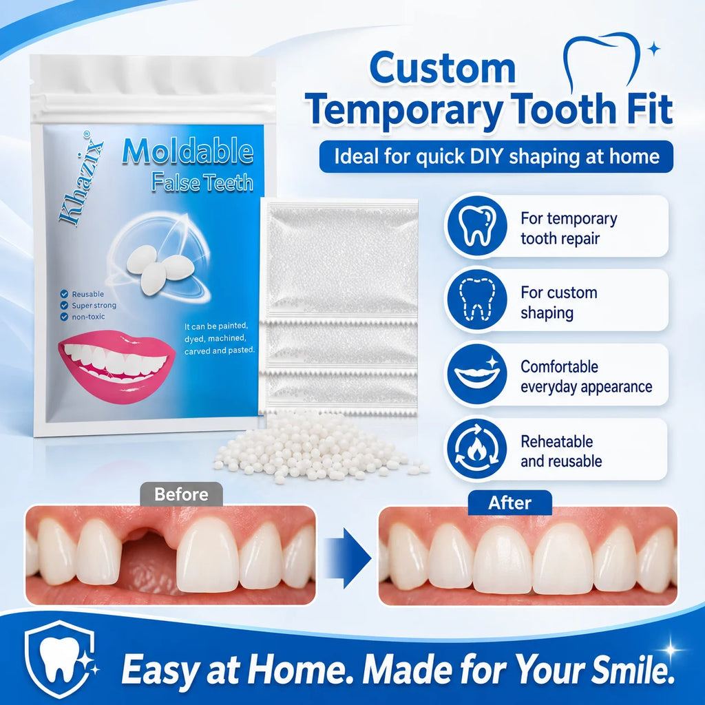 10g Temporary Teeth Beads DIY Cosmetic Smile Fix Moldable White Beads Easy to Shape for Natural-Looking Teeth Quake