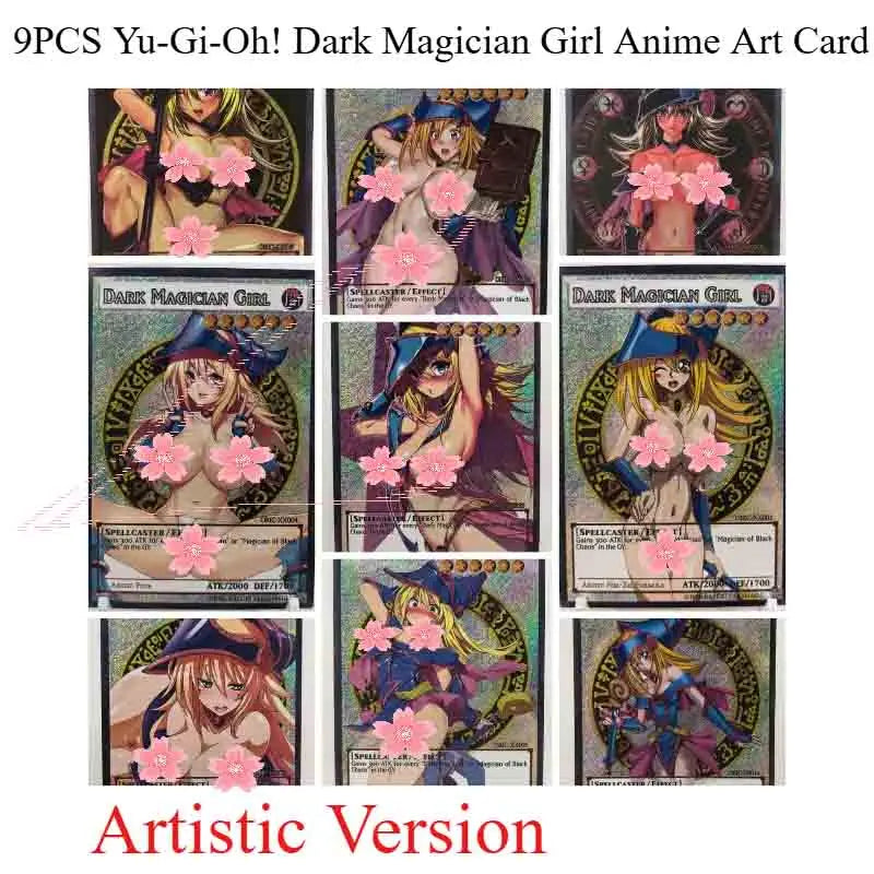 HOT 9PCS Yu-Gi-Oh! Dark Magician Girl Anime Art Cards - Stylish Rare Collection Gift for Adult Collectors Cartoon Anime Quake