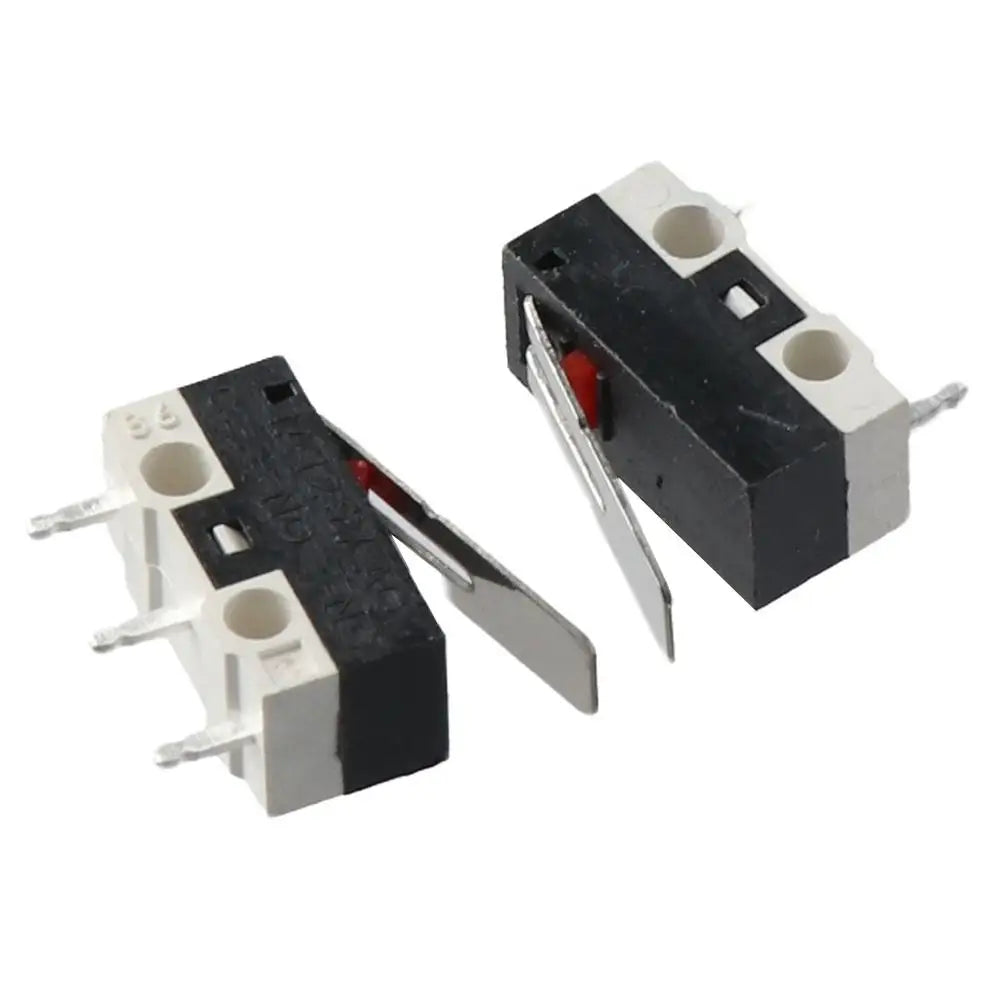 50Pcs 3 Pin Micro Limit Switch SPDT 1NC+1NO Micro Switch Black+White AC 1A 125V Limit Switch for Arduino CYT1073 Toy Mouse Quake