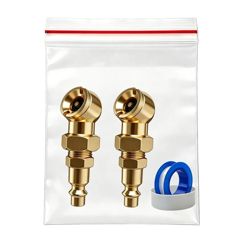 Pack Of 2 Heavy Duty Brass Tire Air Chucks with Double Connection Suitable for Car Motorcycle Bike Truck Industrial Use H8WE Quake CN