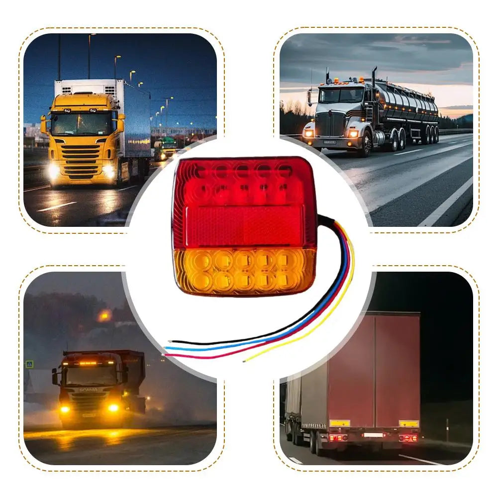 20LED 12V Waterproof Rear Tail Light Durable Warning Lamp for Car Truck Trailer and Caravan Brake Stop or Auxiliary Lighting Use Quake
