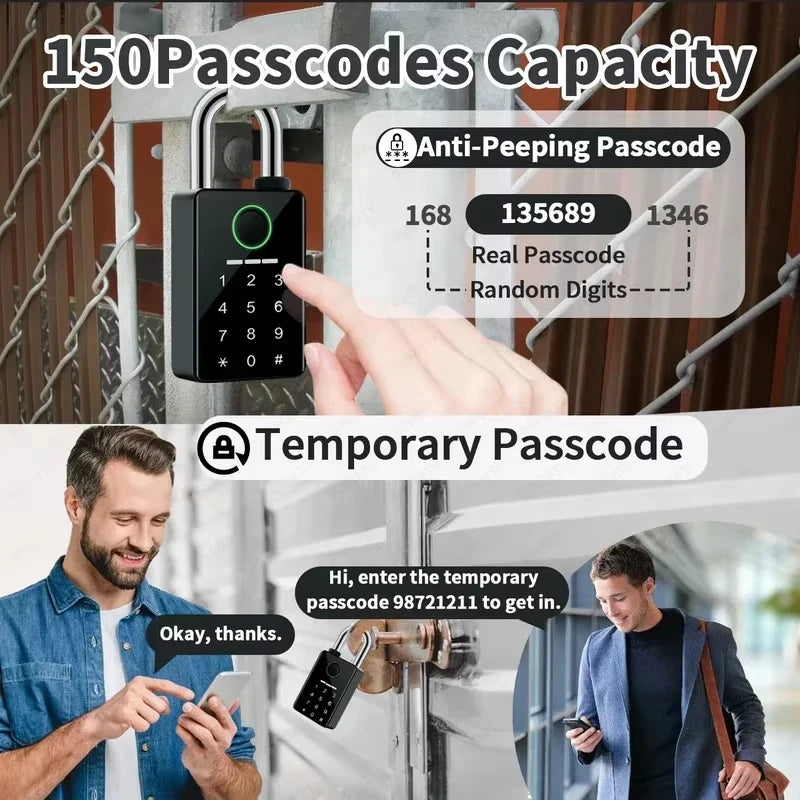 Waterproof Padlock Electronic Lock Keyless Unlock Heavy duty Padlock for home house Warehouse garage Quake