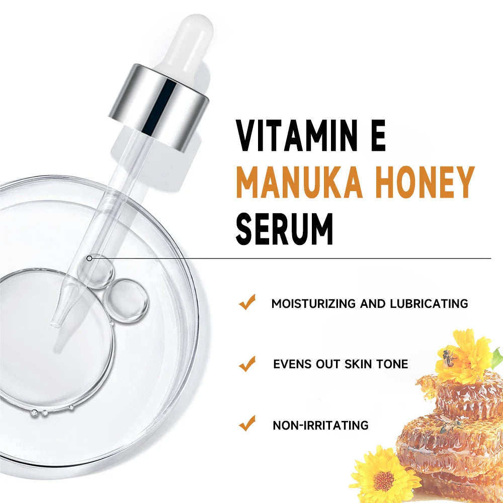 Vitamin E Manuka Honey Essence Moisturizing Face Serum Korean Skincare Products Antiwrinkle Facial Serum40ml/60ml 2025 NEW Quake