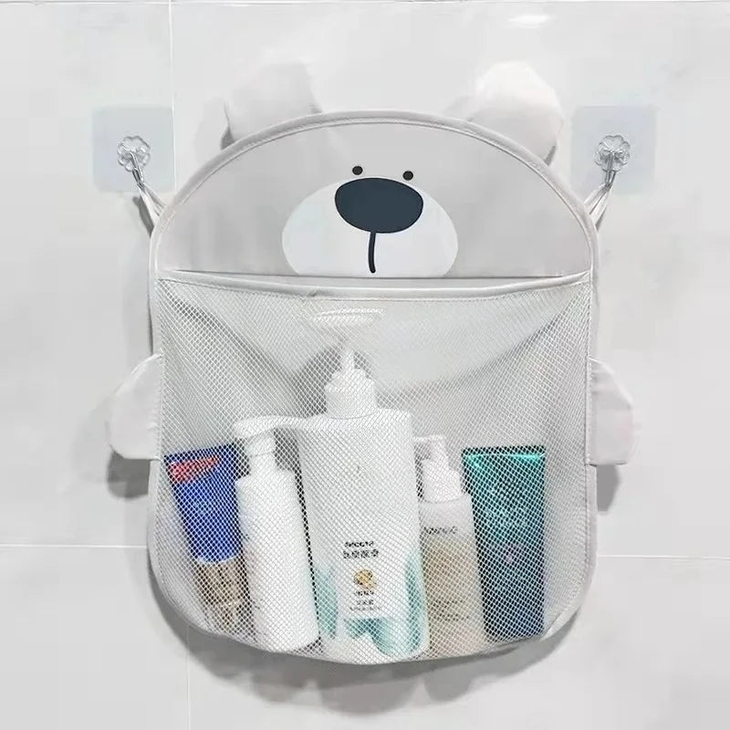 Large Bathroom Storage Mesh Bag, Children's Bath and Water Toy Storage Bag, Baby Mesh Bag, Suction Cup Hanging Bag. Quake