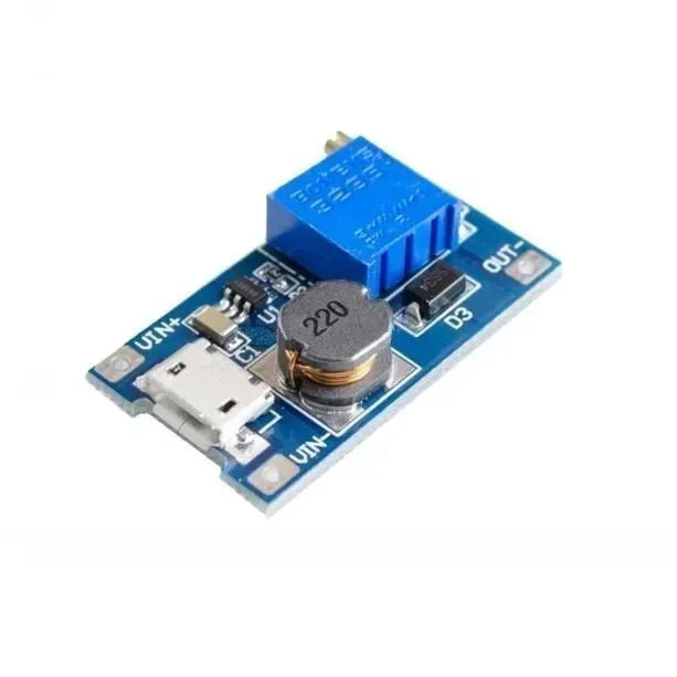 MT3608 DC-DC Adjustable Boost Module 2A Boost Plate Step Up Module with MICRO USB 2V-24V to 5V 9V 12V 28V Quake
