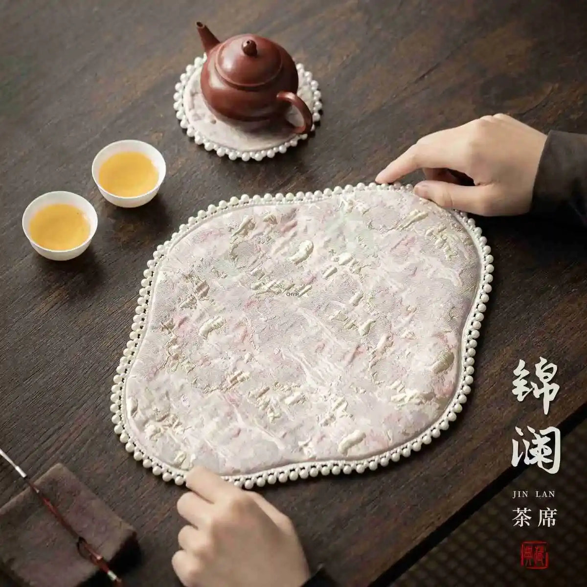 Pearl Tea Mat Chinese Style Double-sided Heat-resistant Insulation Pad Table Teapot Mat Tea Table Tea Ceremony Quake