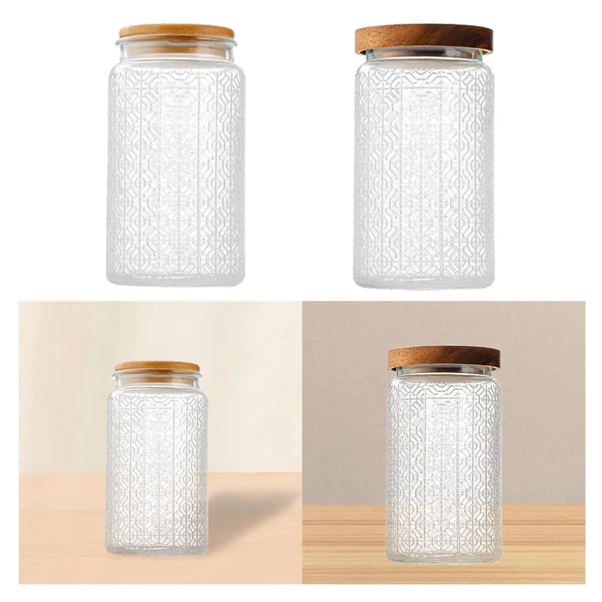 Airtight Canister 1L Tea Canister Pantry Kitchen with Lid Clear Pantry Canister for Candy Dry Goods Sugar Coffee Beans Snacks Quake