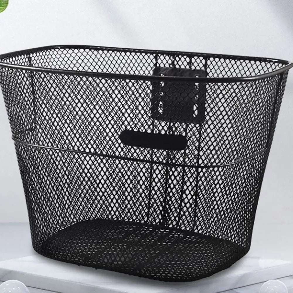 Easy To Install Bicycle Rear Basket Fixed Durable Adjustable Bike Rear Basket Metal Black/Silver Enlarged Bike Basket Quake
